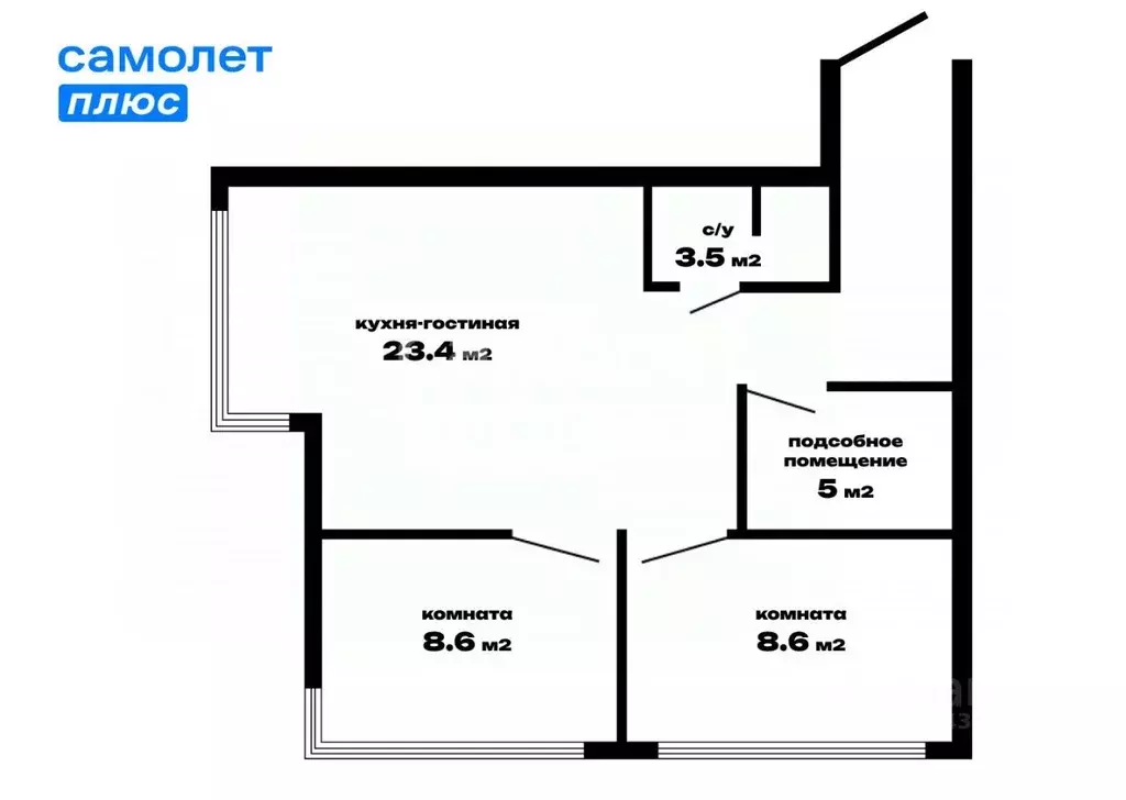 3-к кв. Кемеровская область, Кемерово ул. Дружбы, 28/4 (57.8 м) - Фото 2