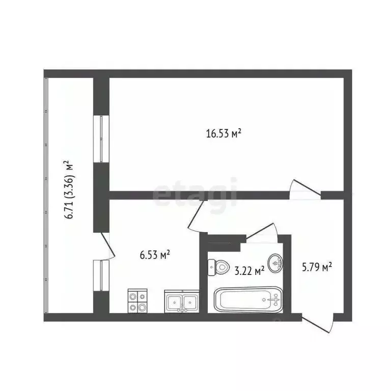 1-к кв. Тюменская область, Тюмень ул. Алматинская, 12 (38.7 м) - Фото 1