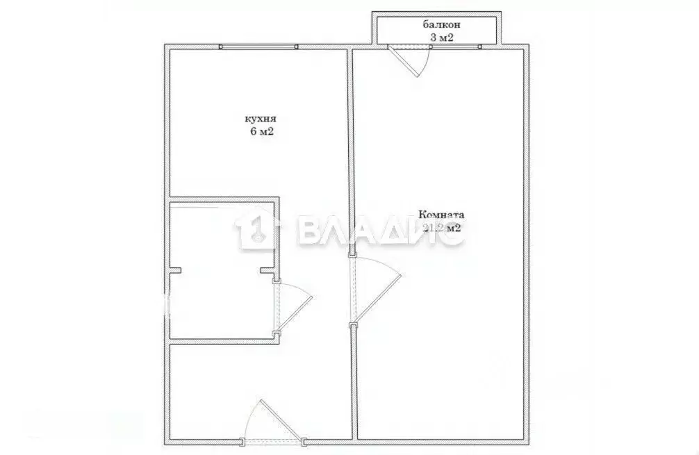 1-к кв. Москва Открытое ш., 25К1 (31.4 м) - Фото 2