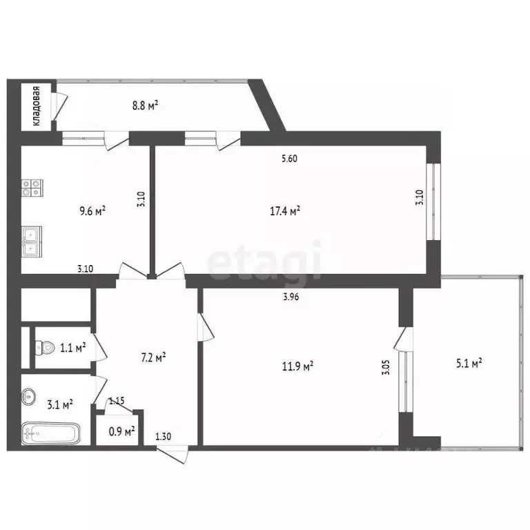 2-к кв. Крым, Ялта ул. Фурмана, 2 (58.0 м) - Фото 0
