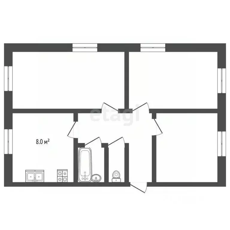 3-к кв. Владимирская область, Муром ул. Чкалова, 20А (54.6 м) - Фото 1