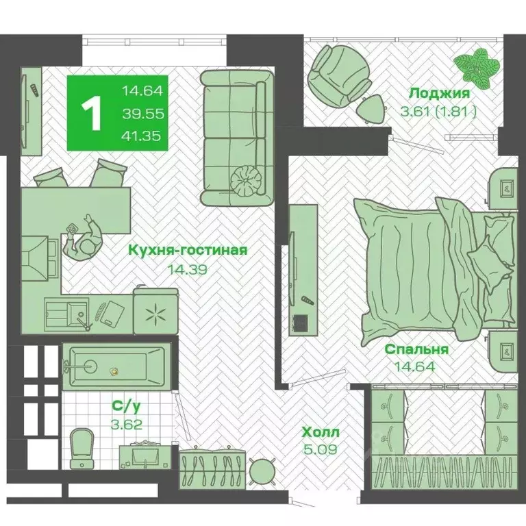 1-к кв. Приморский край, Владивосток Зеленый Бульвар 2 жилой комплекс ... - Фото 1