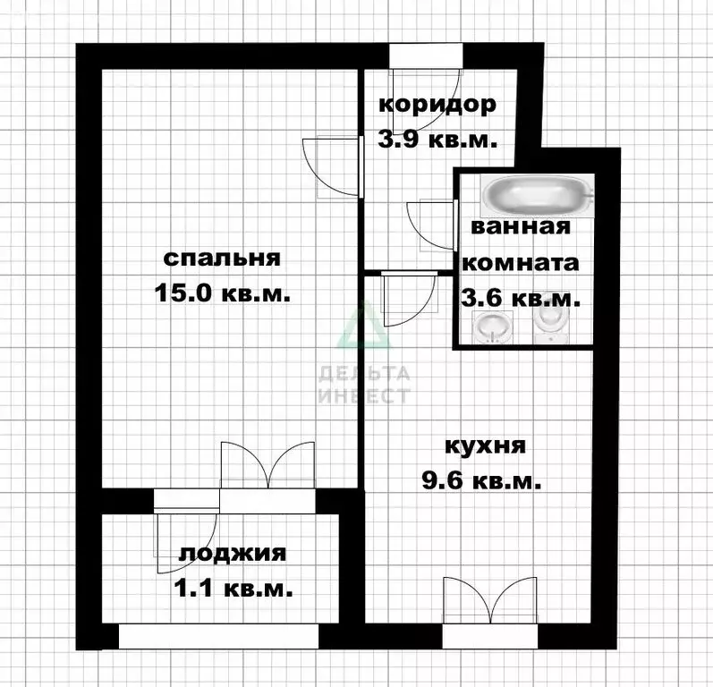 1-комнатная квартира: Уфа, улица Академика Курчатова, 65/4 (33.2 м) - Фото 0
