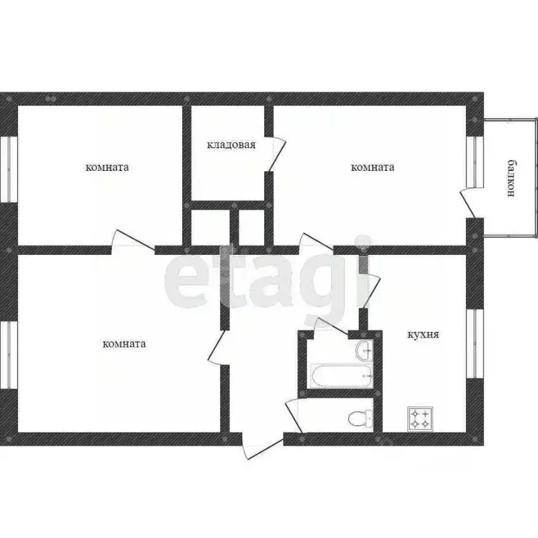 3-к кв. Свердловская область, Нижний Тагил ул. Аганичева, 22 (57.3 м) - Фото 2