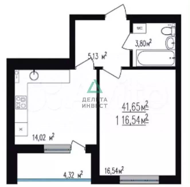 2-к. квартира, 41 м, 22/28 эт. - Фото 0