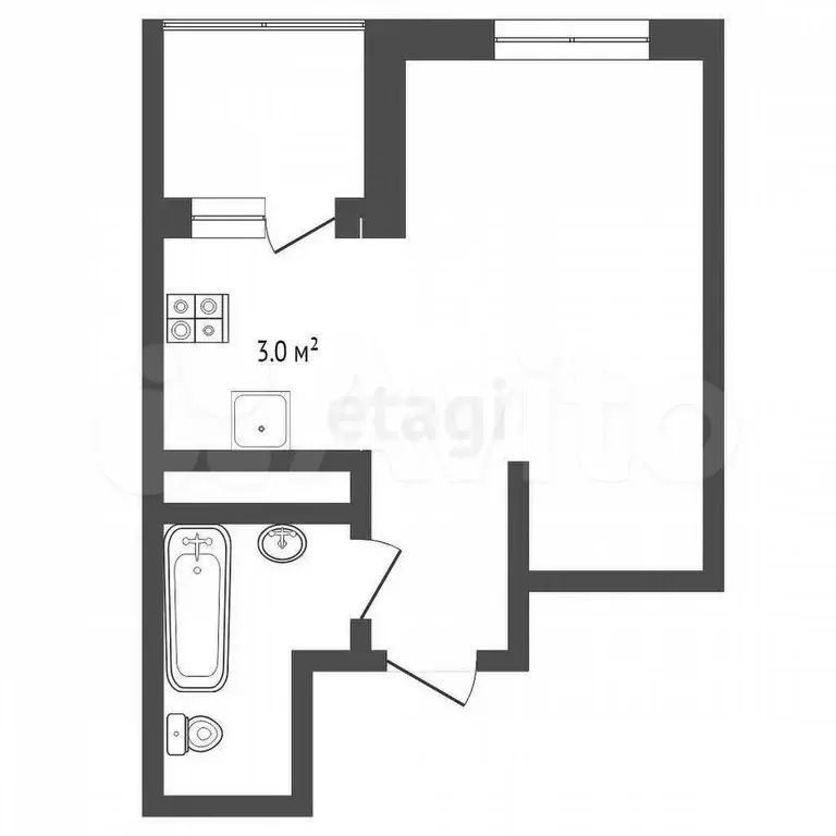 Квартира-студия, 24,8 м, 19/22 эт. - Фото 0