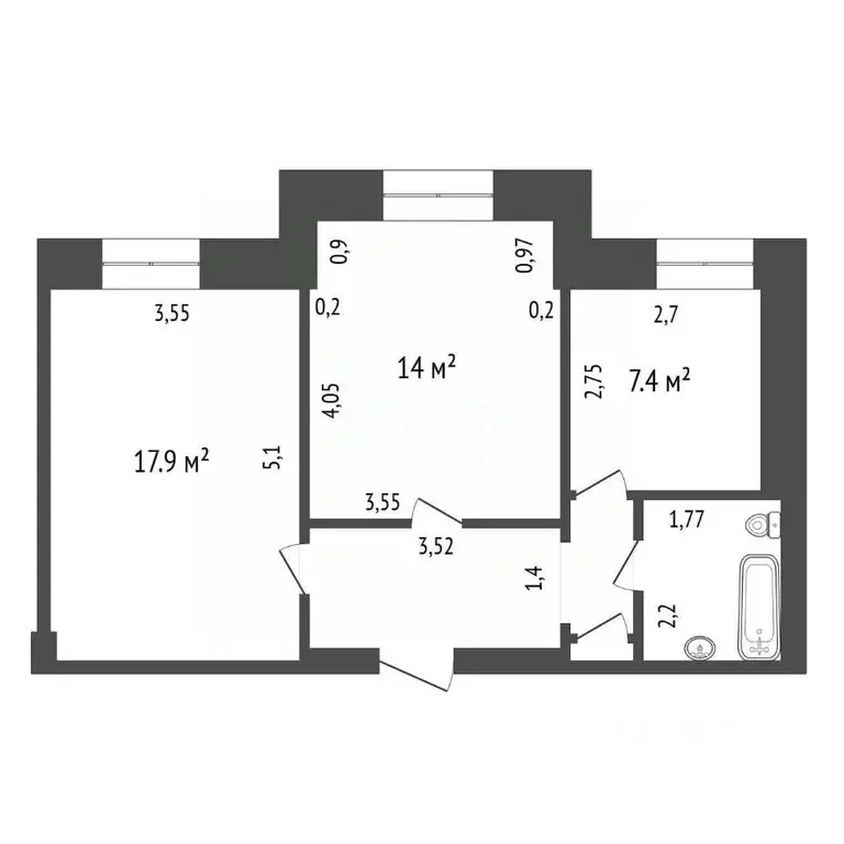 2-к кв. Красноярский край, Красноярск имени газеты Красноярский ... - Фото 1