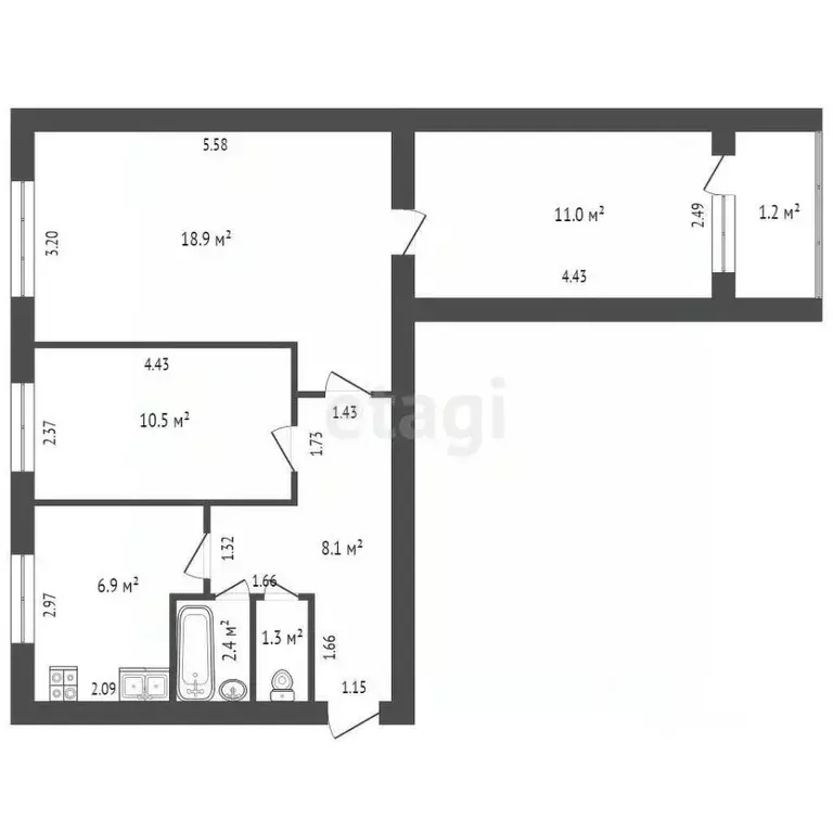 3-к кв. Забайкальский край, Чита ул. Бабушкина, 89 (59.1 м) - Фото 1