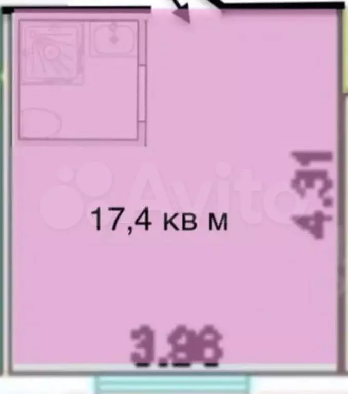Квартира-студия, 17,5 м, 1/9 эт. - Фото 0