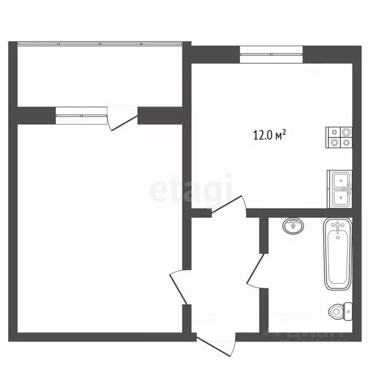 1-к кв. Тюменская область, Тобольск городской округ, пос. Сумкино ул. ... - Фото 2
