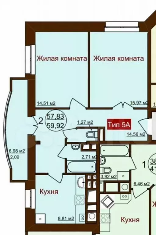 2-комнатная квартира: Калуга, Тепличная улица, 9 (60 м) - Фото 2