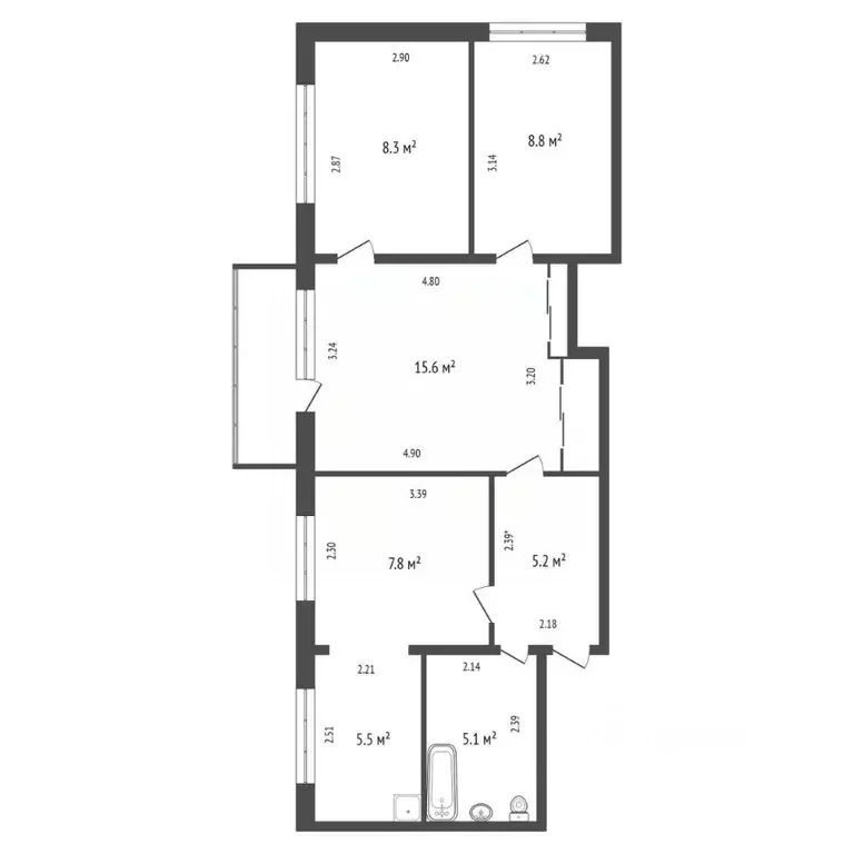 3-к кв. Красноярский край, Сосновоборск ул. Новоселов, 22 (57.7 м) - Фото 2