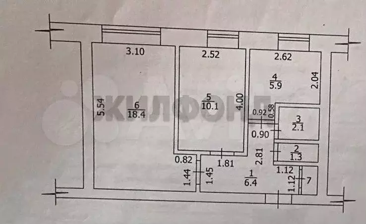 2-к. квартира, 44,7 м, 6/10 эт. - Фото 0