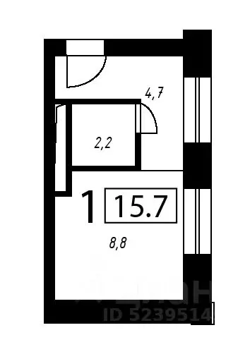 Студия Москва Жигулевская ул., 4К2 (15.7 м) - Фото 0