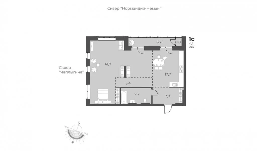 Квартира-студия: Новосибирск, улица Аэропорт, 49 (80.9 м) - Фото 0