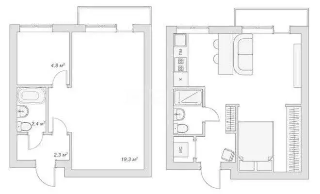 1-комнатная квартира: Узловая, улица Завенягина, 30 (30.3 м) - Фото 1