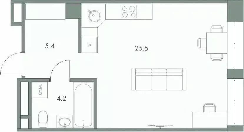 1-к кв. Ханты-Мансийский АО, Ханты-Мансийск Красноармейская ул., 45 ... - Фото 0