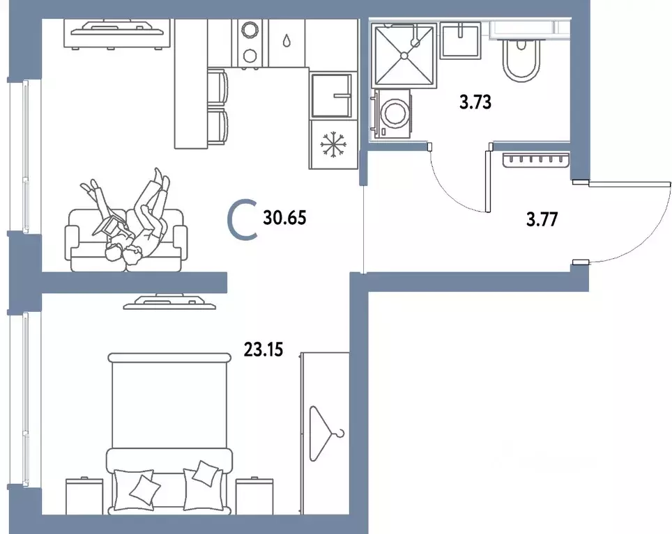 Студия Московская область, Мытищи Страна.Парковая жилой комплекс ... - Фото 1