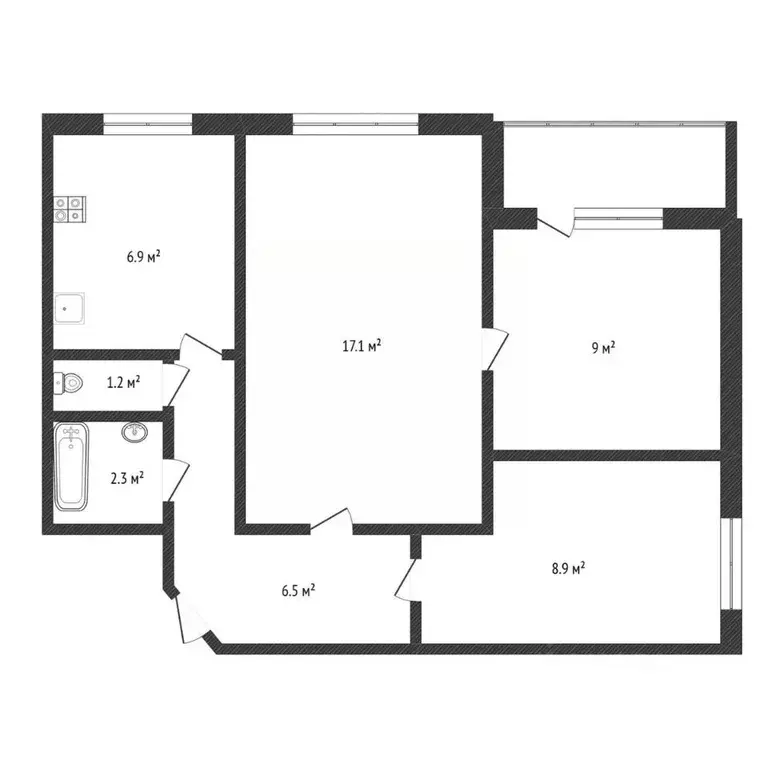 3-к кв. Нижегородская область, Нижний Новгород ул. Адмирала Васюнина, ... - Фото 2