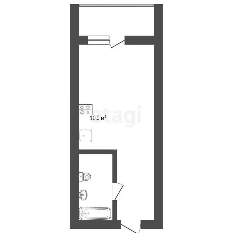 Квартира-студия: Тюмень, улица Вадима Бованенко, 5 (23.8 м) - Фото 1