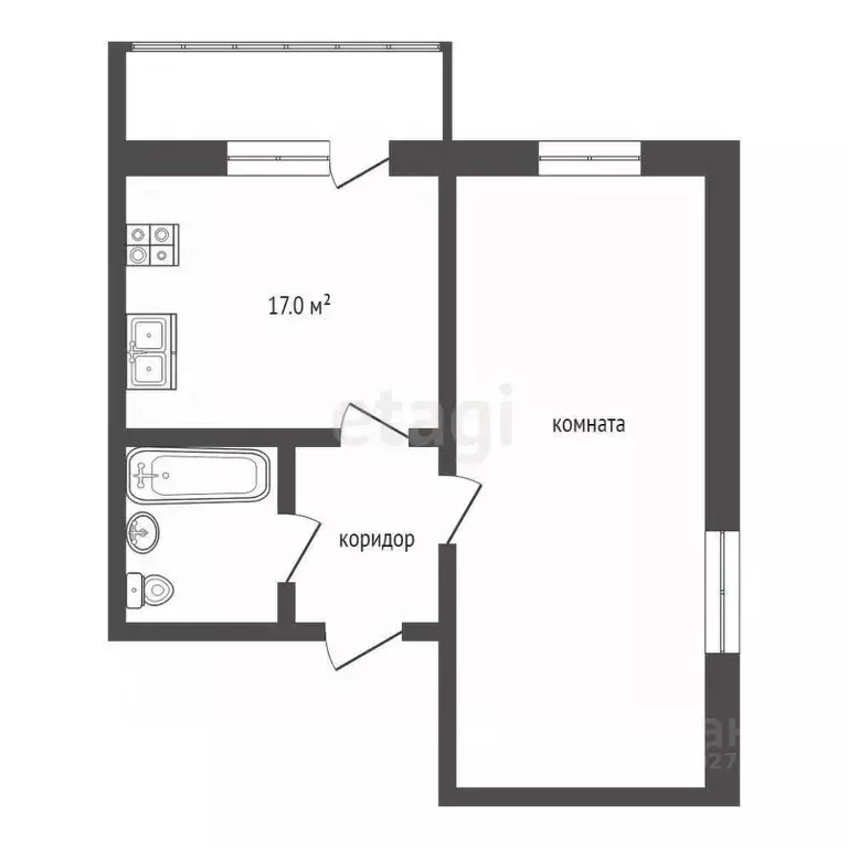 1-к кв. Тамбовская область, Тамбовский муниципальный округ, д. Крутые ... - Фото 1