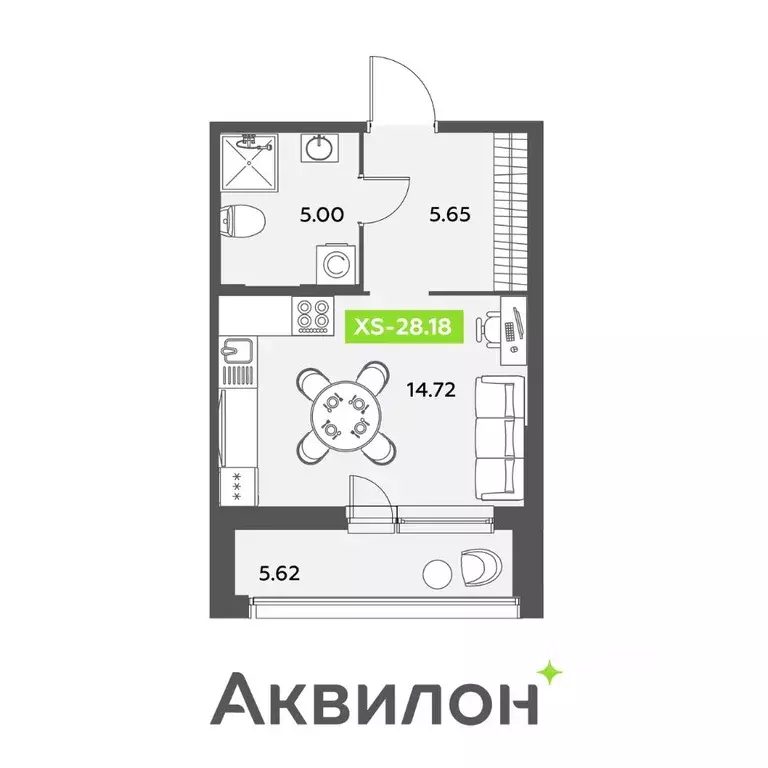 Студия Санкт-Петербург ул. Среднерогатская, 11к2 (28.18 м) - Фото 0
