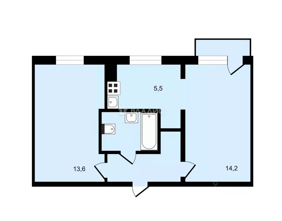 2-к кв. Ивановская область, Иваново Микрорайон 14-е п/о, 217 (41.0 м) - Фото 1