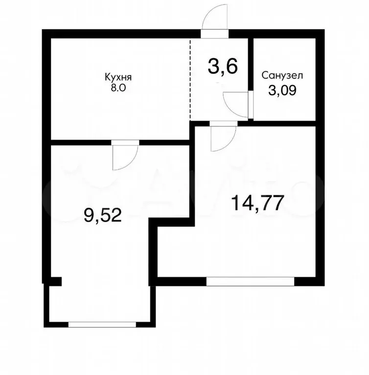 2-к. квартира, 39 м, 4/9 эт. - Фото 0