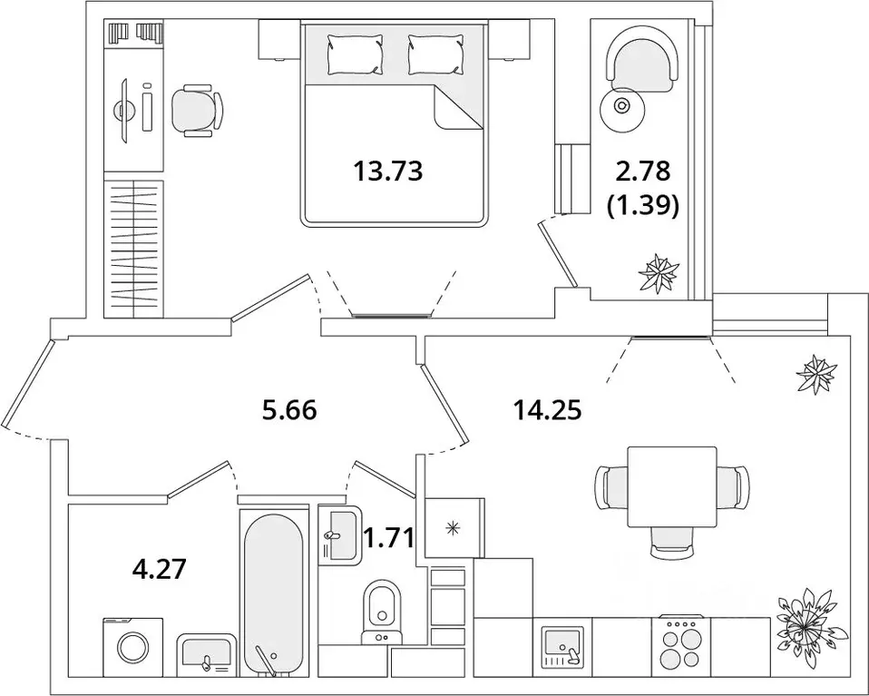 1-к кв. Санкт-Петербург Кубинская ул., 82к3с1 (41.0 м) - Фото 0