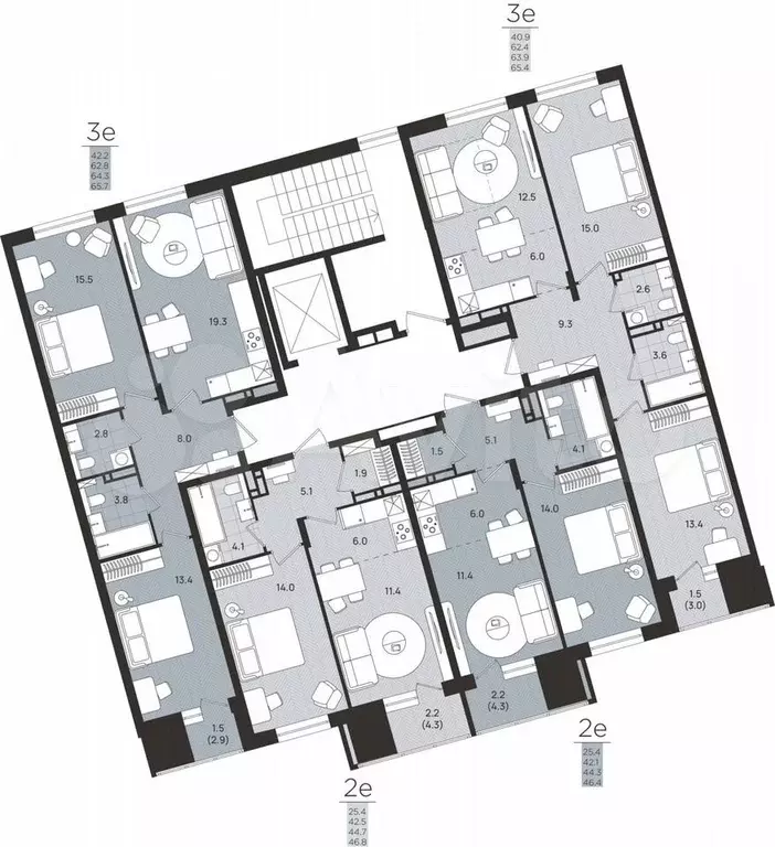 2-к. квартира, 44,7 м, 7/8 эт. - Фото 1
