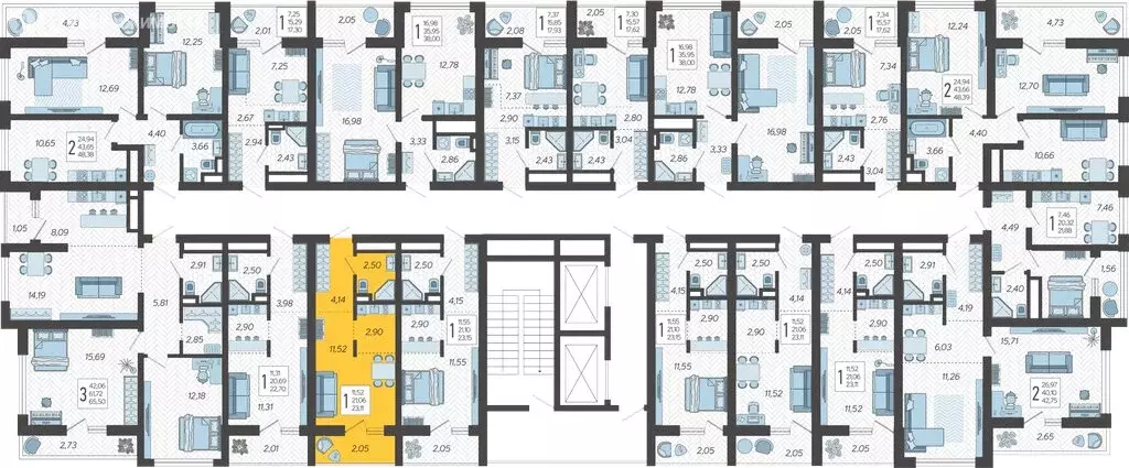 Квартира-студия: Сочи, жилой комплекс Кислород, 3 (23.11 м) - Фото 1