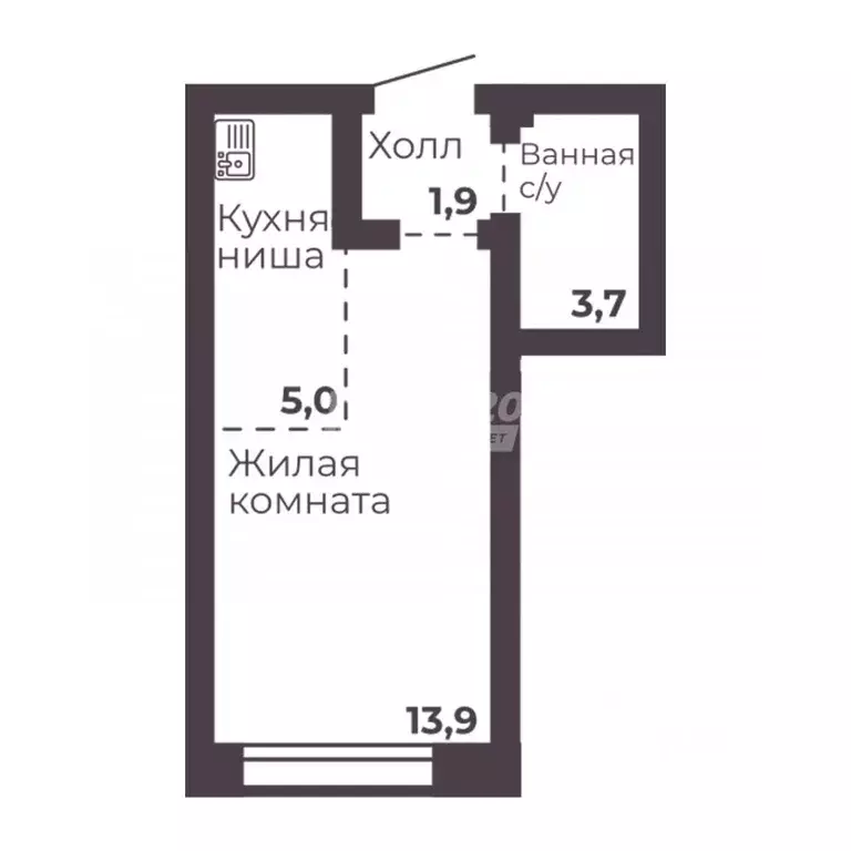 Студия Челябинская область, Челябинск просп. Ленина, 4 (24.5 м) - Фото 1