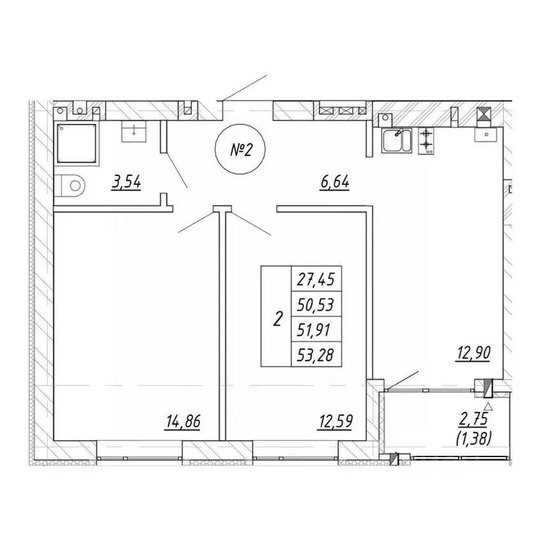 2-к кв. Калининградская область, Зеленоградск  (51.91 м) - Фото 0