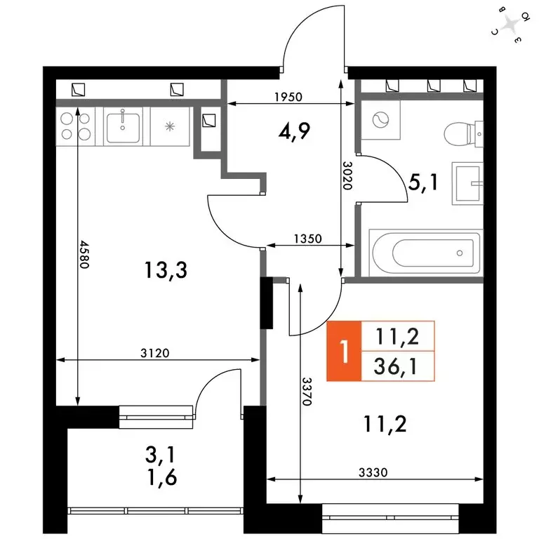 1-комнатная квартира: Зеленодольский район, Октябрьское сельское ... - Фото 2