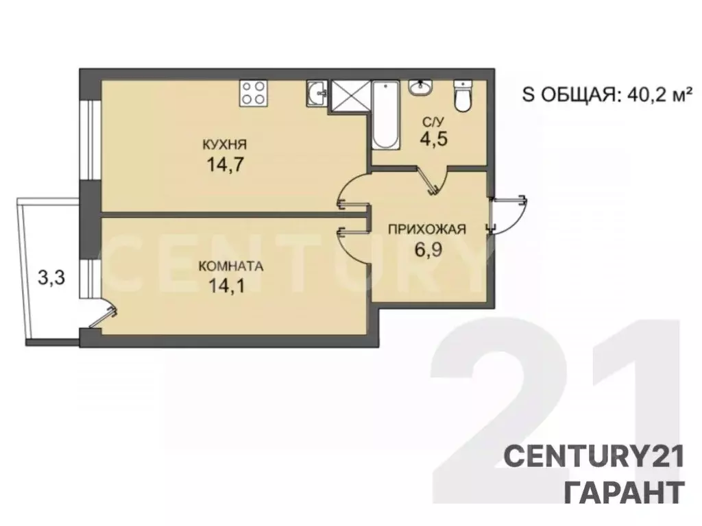 1-к кв. Санкт-Петербург ул. Цимбалина, 25 (40.2 м) - Фото 2