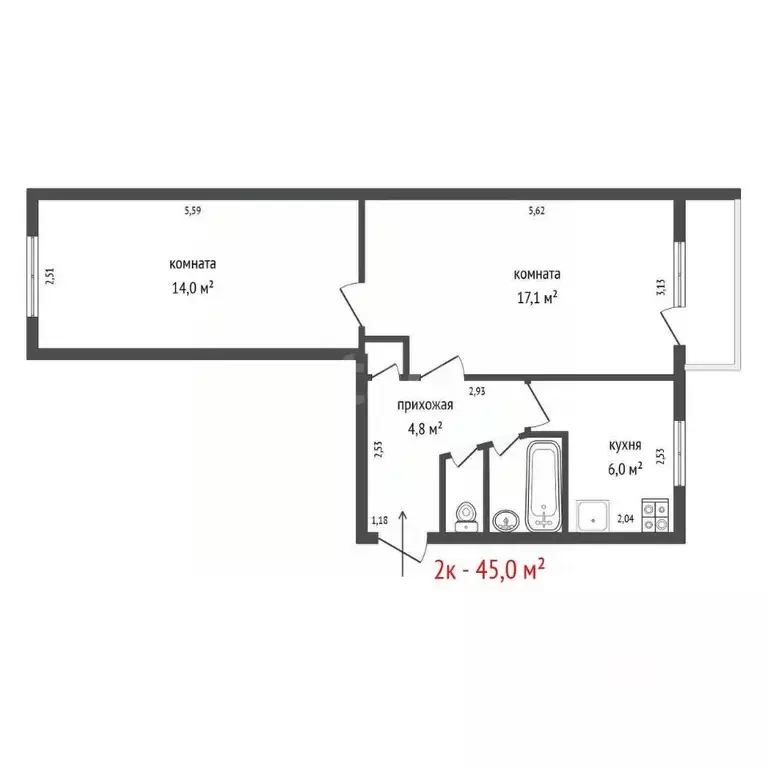 2-к кв. Свердловская область, Екатеринбург ул. Старых Большевиков, ... - Фото 2