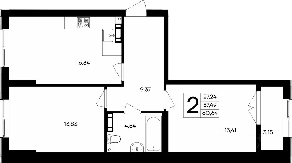 2-к кв. Севастополь Балаклавский муниципальный округ, Семисчастье ... - Фото 1