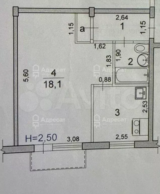 1-к. квартира, 31 м, 5/5 эт. - Фото 0
