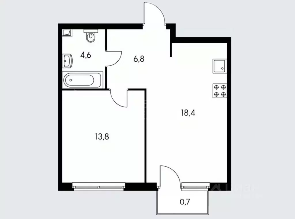 1-к кв. Тюменская область, Тюмень Широтная ул., 83к1 (56.5 м) - Фото 1