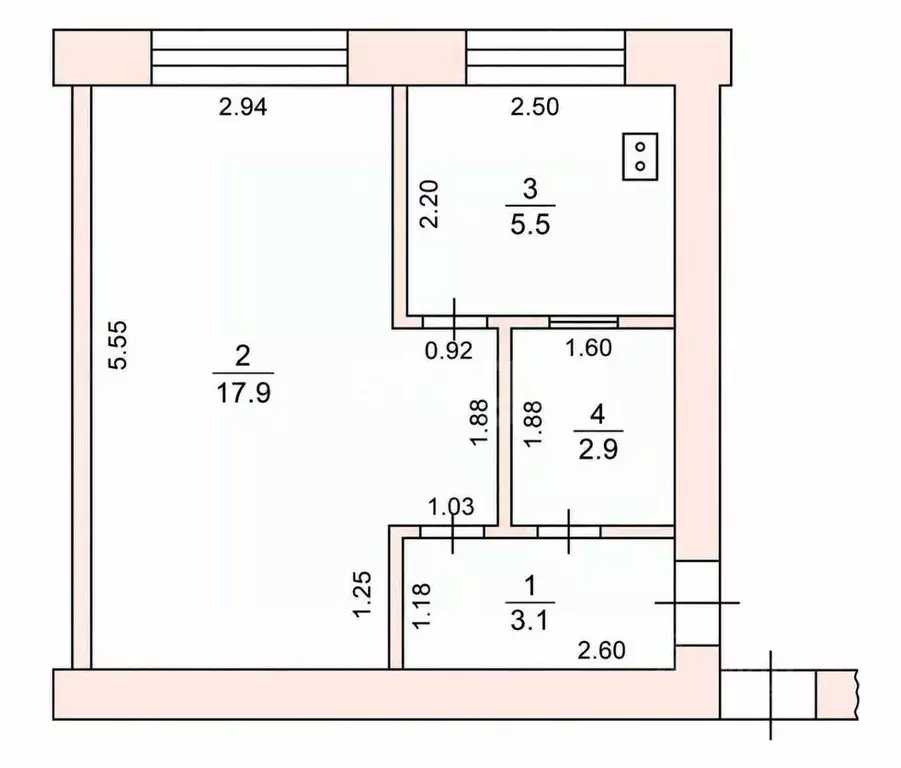 1-к кв. Чувашия, Новочебоксарск ул. Винокурова, 21 (29.4 м) - Фото 2