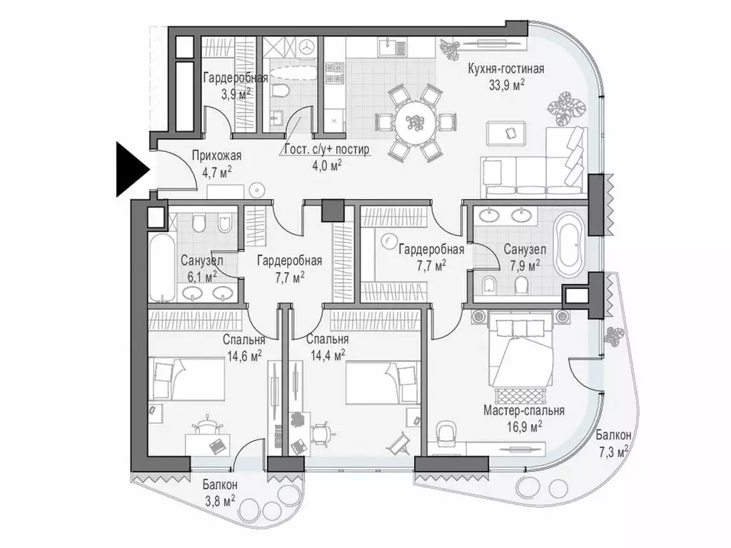 3-комнатная квартира: Москва, Большой Толмачёвский переулок, 5с1 ... - Фото 1