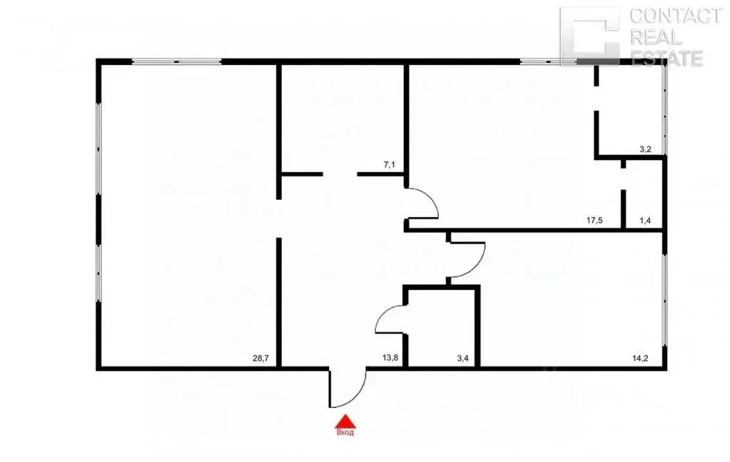 3-к кв. Москва Мантулинская ул., 9к4 (90.0 м) - Фото 2
