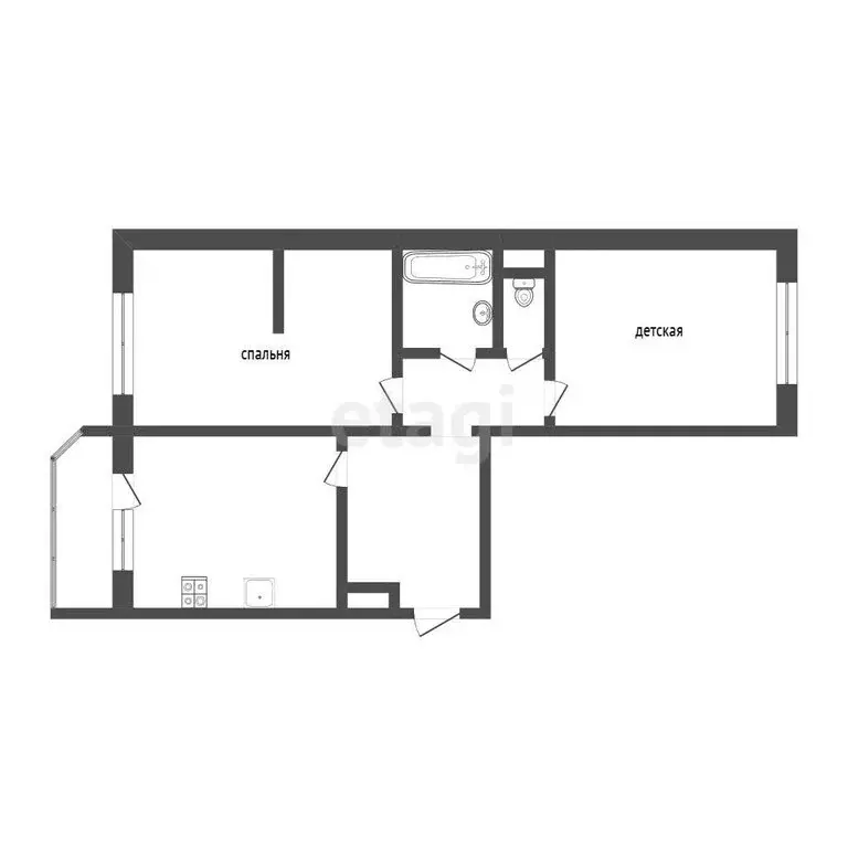 2-комнатная квартира: Тюмень, Широтная улица, 190к4 (66 м) - Фото 1