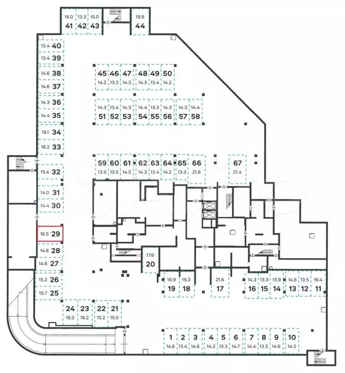 Машиноместо, 17 м - Фото 1