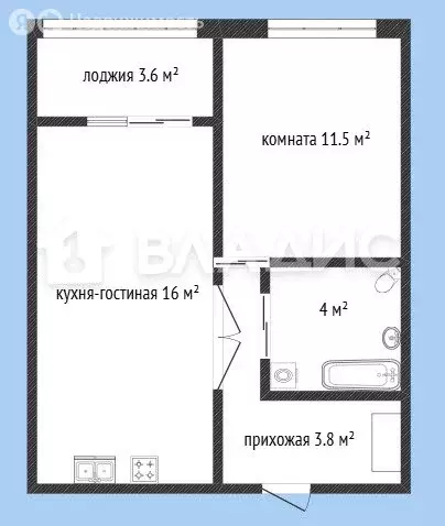 1-комнатная квартира: Липецк, ЖК Инстеп. Перова (37 м) - Фото 0