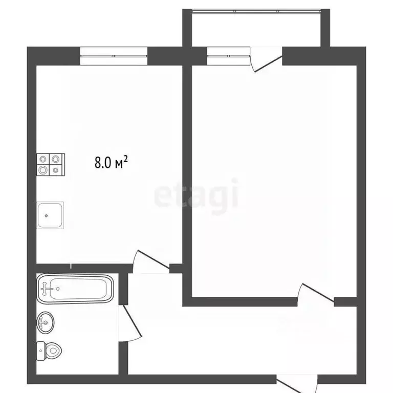 1-к кв. Самарская область, Самара ул. Маршала Устинова, 3 (34.7 м) - Фото 2