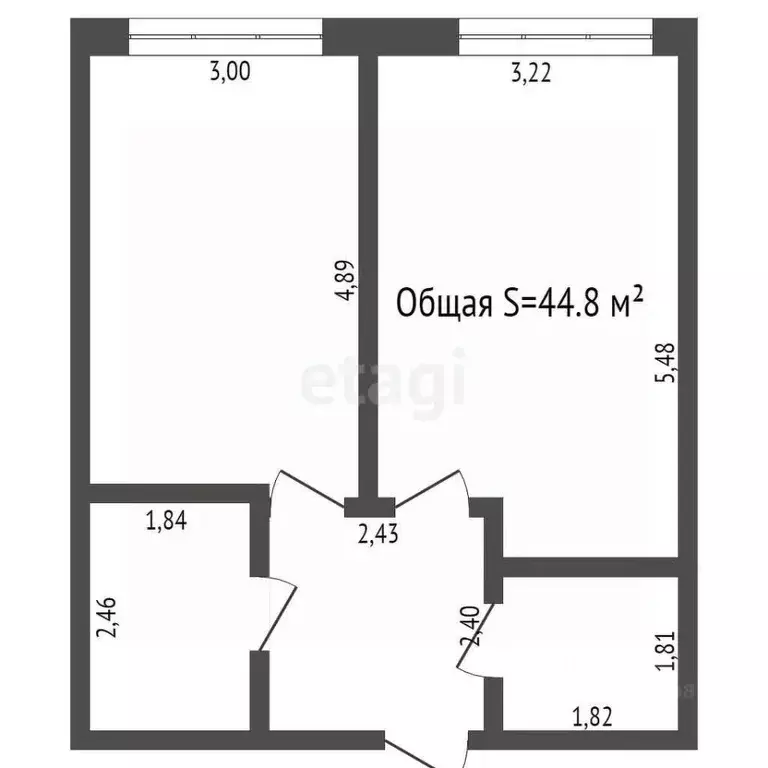 1-к кв. Новосибирская область, Новосибирск ул. Котовского, 2Б (44.8 м) - Фото 1