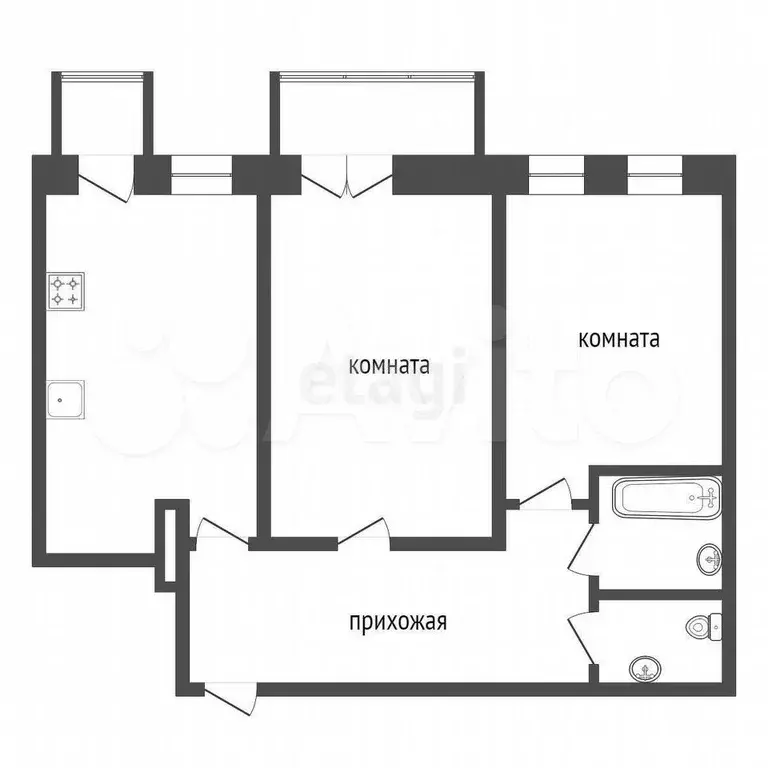 2-к. квартира, 63 м, 5/7 эт. - Фото 0