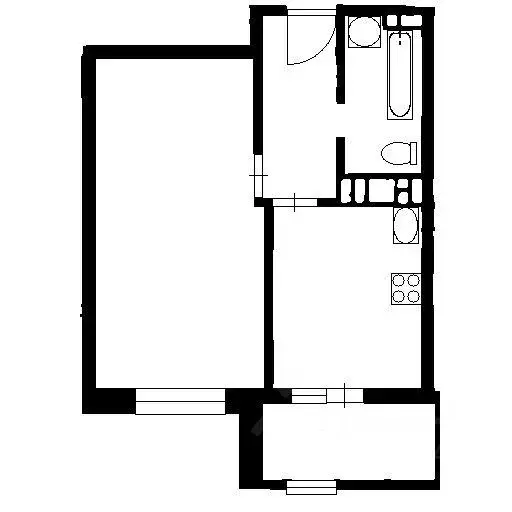 Квартира, 1 комната, 43 м - Фото 1