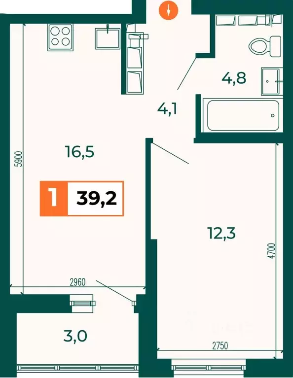 1-к кв. Свердловская область, Екатеринбург ВИЗ жилрайон, Квартал ... - Фото 1